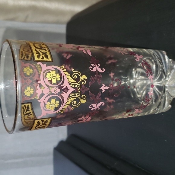 Cerve DeValBor Mid Century Burgundy & Gold Glasses Made in Italy - Picture 2 of 5